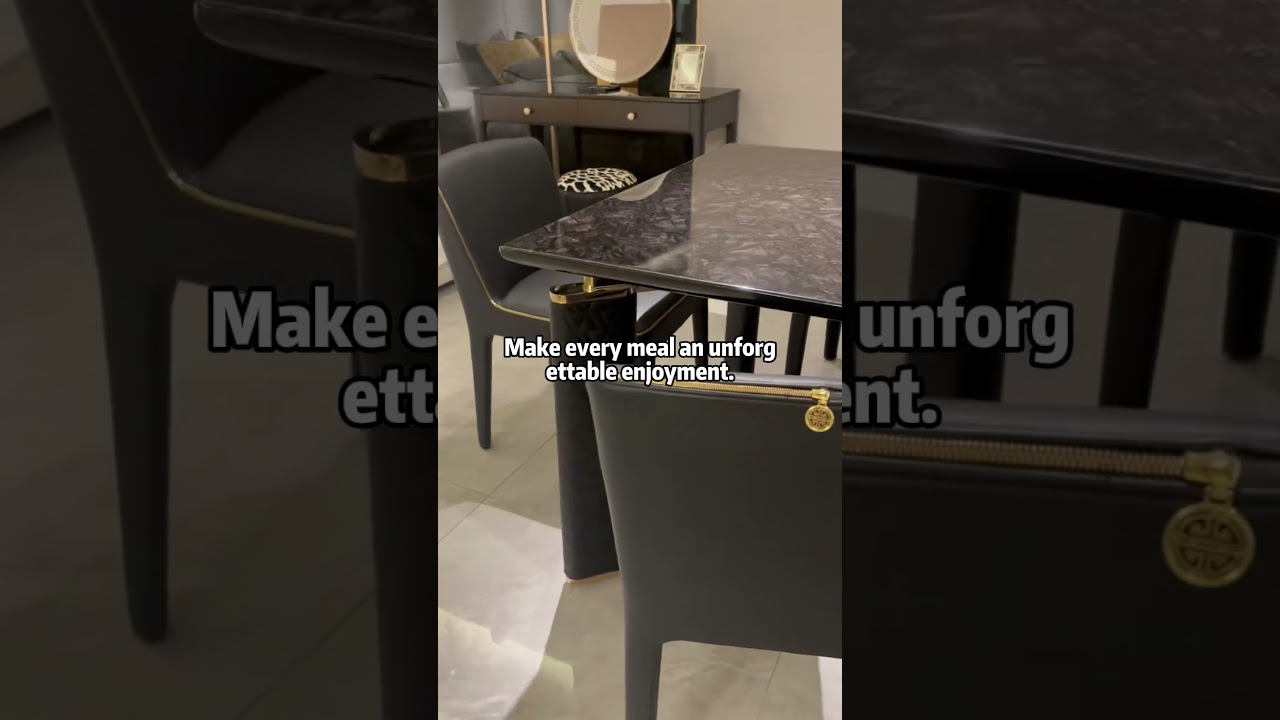 Luxurious black crystal marble dining table, enjoy your meal time 😘