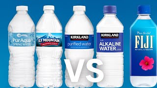 Spring & Alkaline Water Showdown 💧 | Fiji vs Kirkland vs Puraqua vs Ice Mountain – Which is Best?