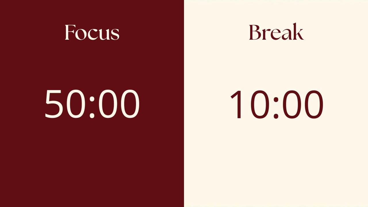 2HR 50/10 Pomodoro Timer🤍❤❣ | Deep Focus and Productivity | Study |