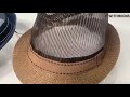 Withmoons mesh fedora hat short brim with band sun trilby straw panama