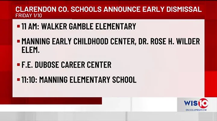 Midlands school districts announce schedule changes ahead of winter weather - Clarendon County