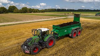 Fertilising fields | 2x Fendt 720 S4 + new Tebbe MS 240 muck spreaders | Van het Goor