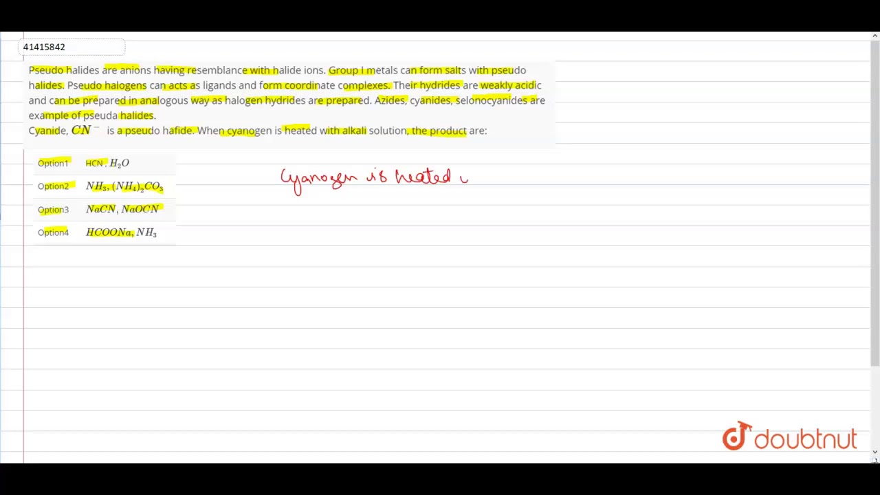 Pseudo halides are anions having resemblance with halide ions. Group I