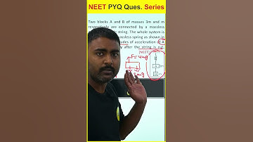 Two blocks A and B of masses 3m and m respectively are connected by a massless and