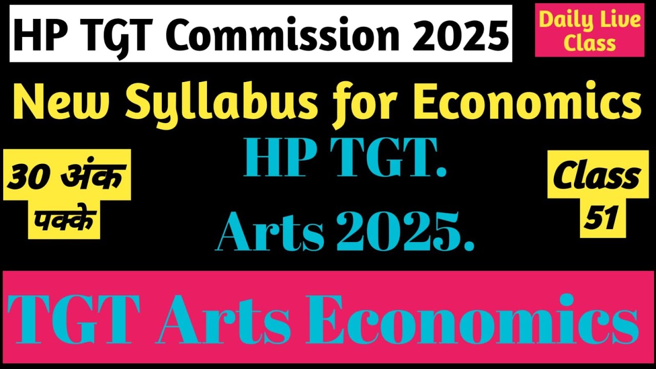 HP TGT Arts 2025-26 Economics (Unit-10 PYQs and MCQs)
