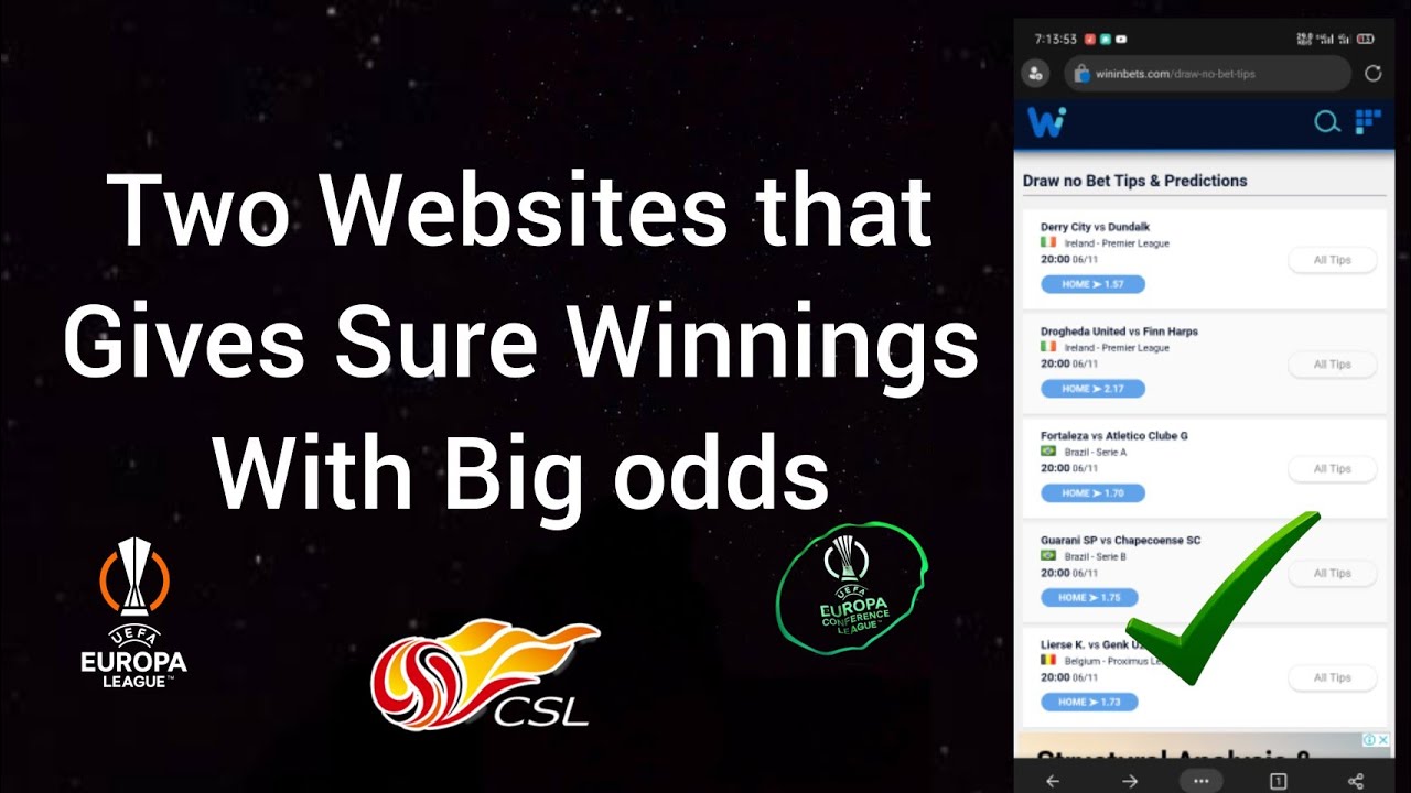Two Websites that Gives 98% Sure winnings without Stress | Football Prediction #betting Predictions