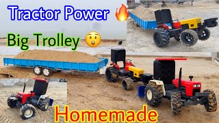 Diy RC Tractor model Swaraj and hmt 5911 with big full loaded Trolley