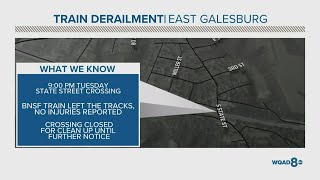 BNSF train derails Tuesday in East Galesburg; no injuries reported