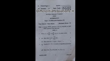 Differential equations-II (maths) ||B.A/B.sc-2( semester 4) ||2022 Question paper||Punjab university