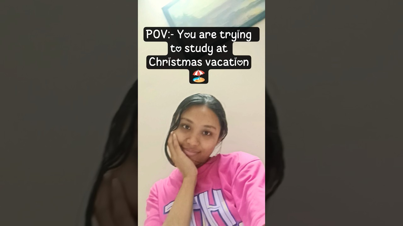 "Vacation mood, exam mission🎄📖"             