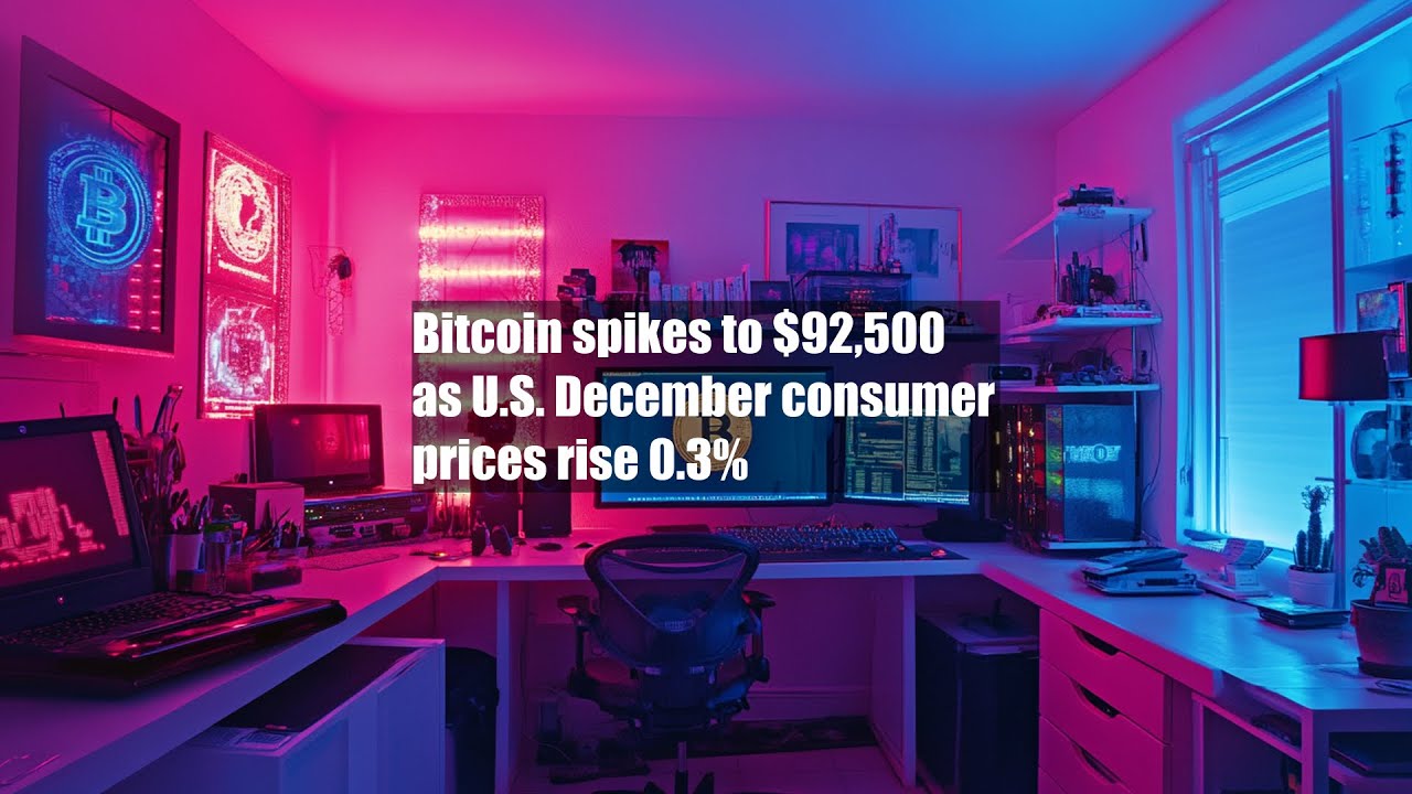 Bitcoin spikes to $92,500 as U.S. December consumer prices rise 0.3%