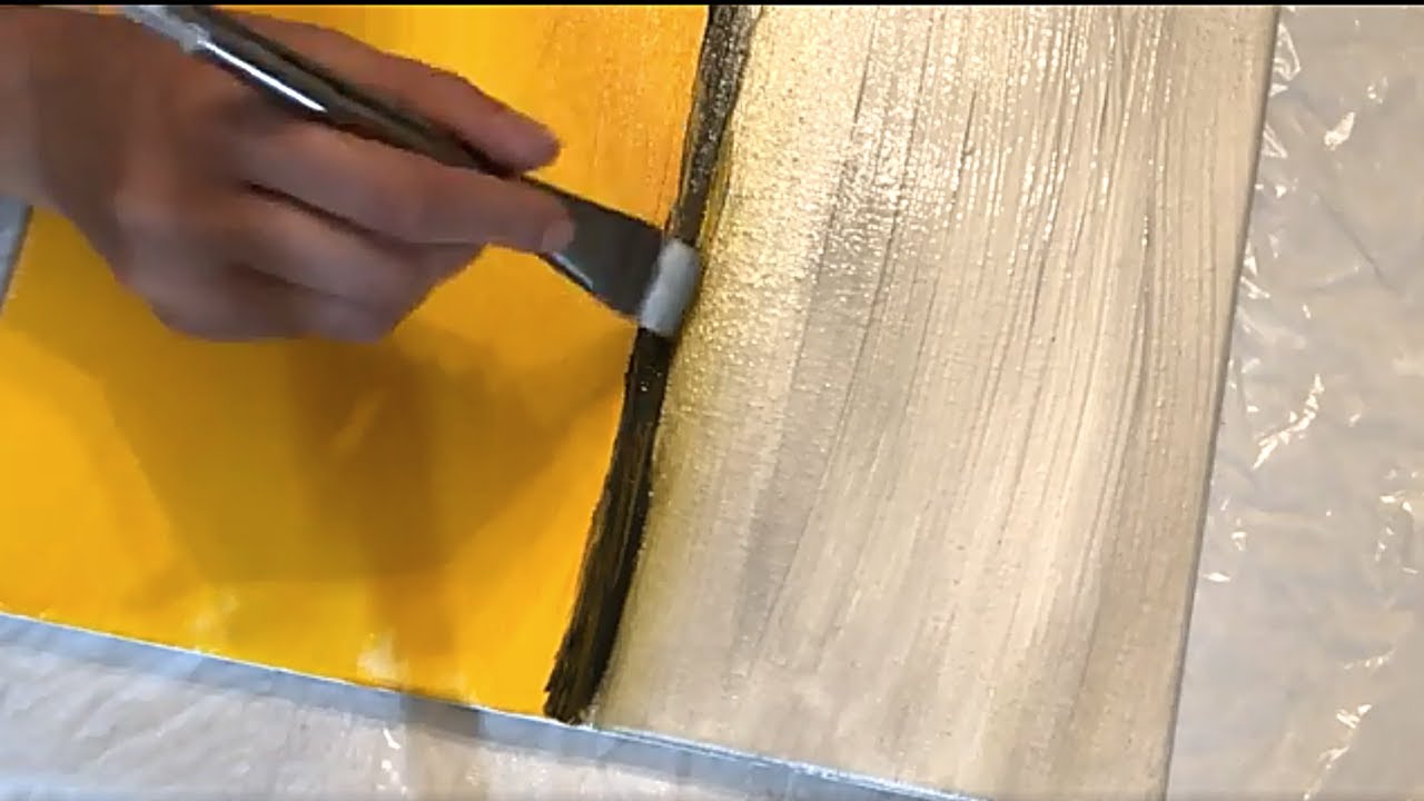 DIY Yellow, White and Black Wall Decor || Easy Abstract Wall Art