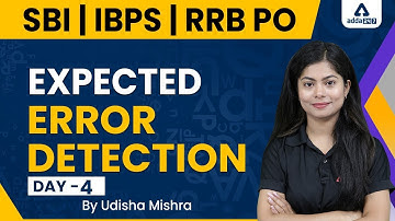 SBI / IBPS / RRB PO | Expected Error Detection By Udisha Mishra #4