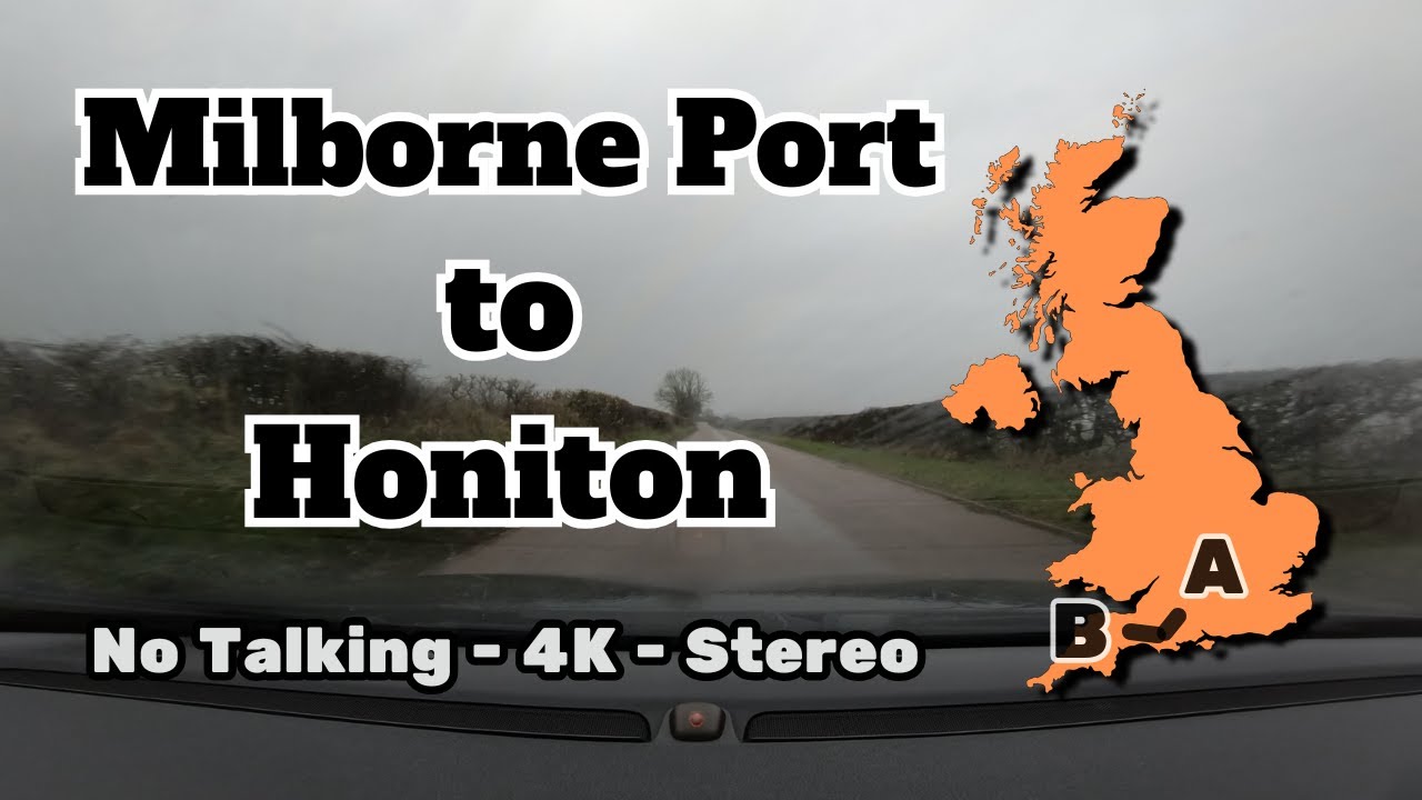 Rainy Dorset Drive | Milborne Port to Honiton | 4K Stereo Driving ASMR | No Talking Rain Hypnosis