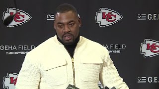 Chiefs defensive tackle Chris Jones talks to reporters about 16-13 loss to Chargers