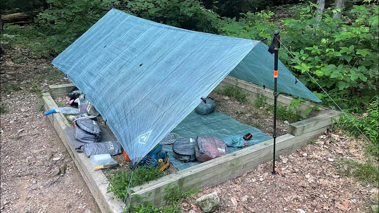 How to Setup The Hyperlite Mountain Gear Flat Tarp in an A-Frame