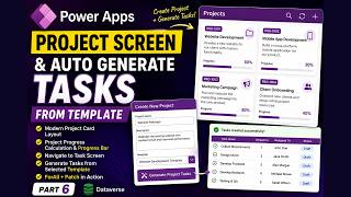 Create Project Screen & Auto Generate Tasks from Template in Power Apps | Project Management App