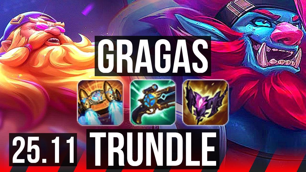 GRAGAS vs TRUNDLE (TOP) | 7/2/8, 500+ games, Dominating | EUW Master | 25.11