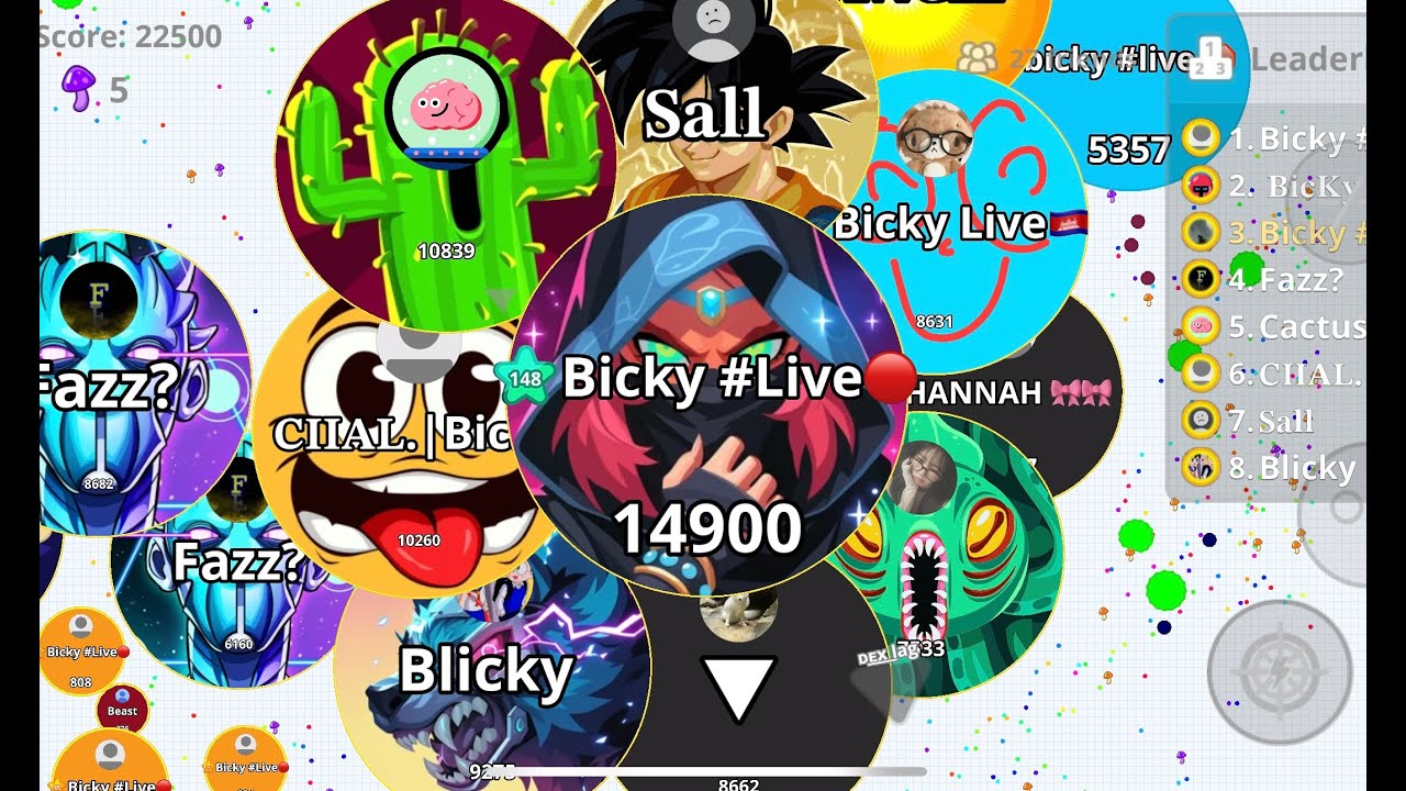 BICKY LIVE 2K SUB🔴| AGAR.IO MOBILE LIVE STREAM #54