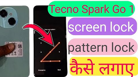 How to set pattern lock Tecno Spark Go 1 /Tecno Spark Go 1 me screen lock kaise lagaye