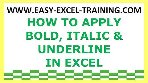 Task 56 - How to apply BOLD, ITALIC, UNDERLINE in Excel - EXERCISES FOR BEGINNERS