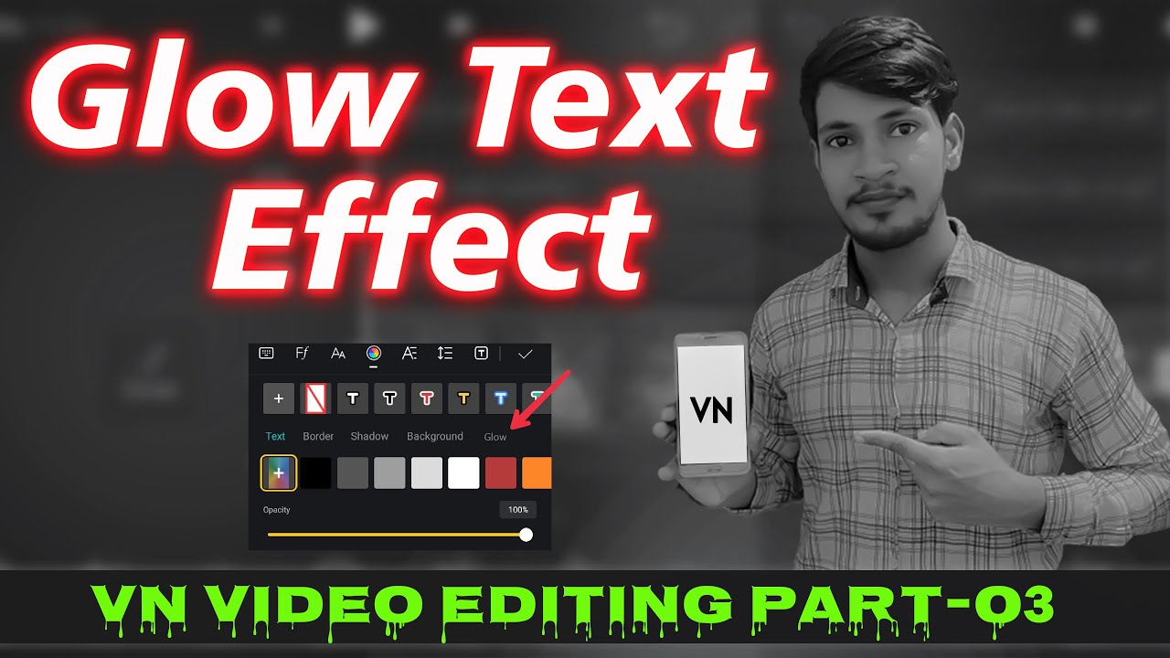 how to add text glow effect in vn || Editing palak || video me text ...