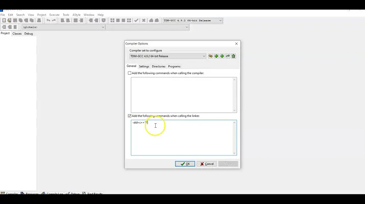 Dev C++ Compiler Option to Allow Range Based for Loops: -std=c++11