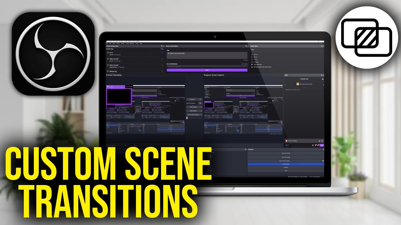 Как добавить пользовательские переходы между сценами в OBS