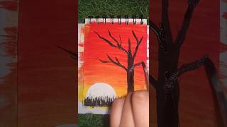 Easy 20Rs watercolour painting 🎨🖌️#satisfying#art #watercolor#painting #landscape#shorts#shortsfeed