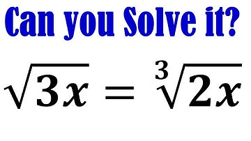 Learn How to solve A Nice Radical problem for x.