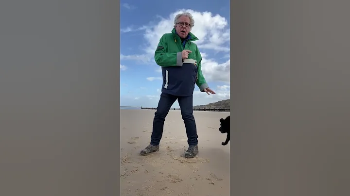 Peter Lovatt and Eddie dancing on Cromer beach