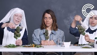 Aubrey Plaza Smokes Pot with the Weed Nuns | Strange Buds | Cut