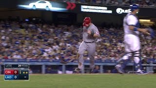 CIN@LAD: Hamilton puts Reds on board with a single