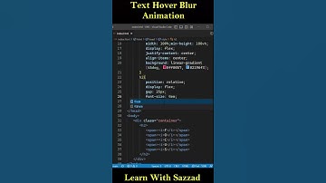 Text Hover Blur Animation by HTML & CSS | Code in the Comment | #reels #shorts #html #css
