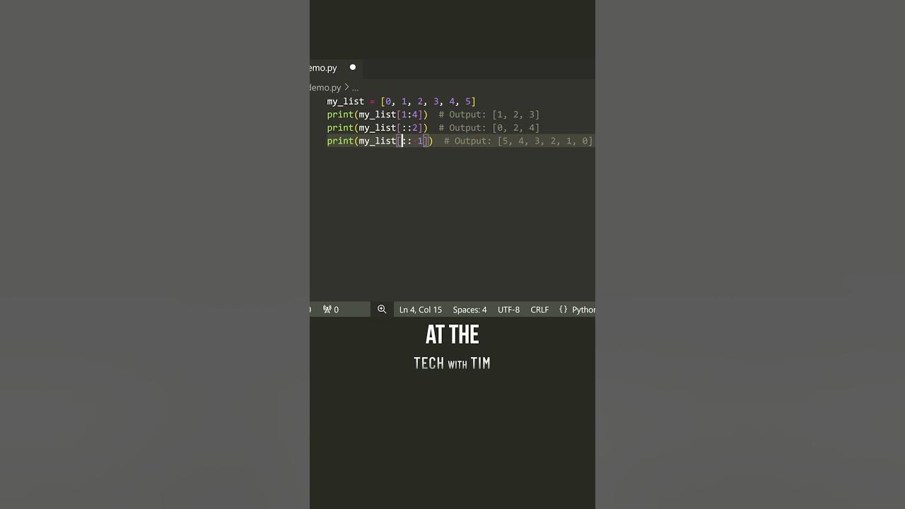 Slicing lists in python part ii youtube
