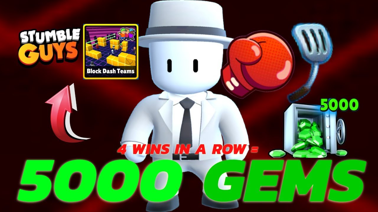 4 Wins in a Row = 5000 Gems! 🤯 **INSANE** Stumble Guys Gameplay - YouTube