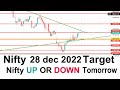 Nifty tomorrow Target | Nifty Prediction 28 dec 2022 |  Nifty up or Down Tuesday