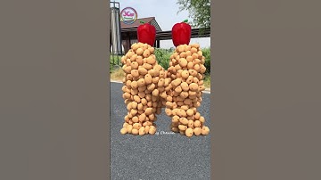 Create humanoid fruit and vegetable characters🍊🥔 that can stand up, walk, collide and fall down...