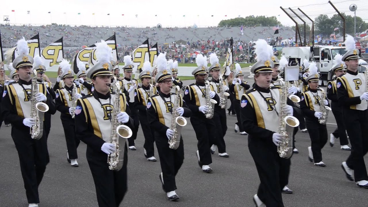 Purdue All-American Marching Band on 2015 Indy 500 Track - YouTube