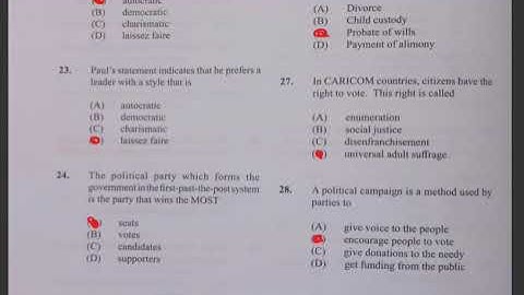 CSEC Social Studies Paper 1 May/June 2024| Multiple Choice