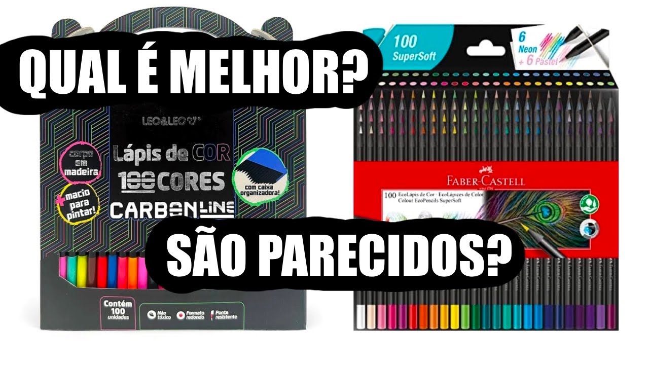 COMPARAÇÃO ENTRE O LEO & LEO CARBON 100 CORES E O SUPERSOFT DA FABER CASTELL DE 100 CORES