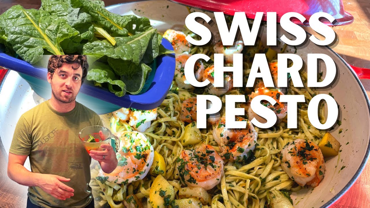 Swiss Chard Pesto Recipe with Pine Nuts // How to Preserve Pesto for Freezing