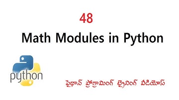 Math Module in Python Telugu |  VLR Training Class 48