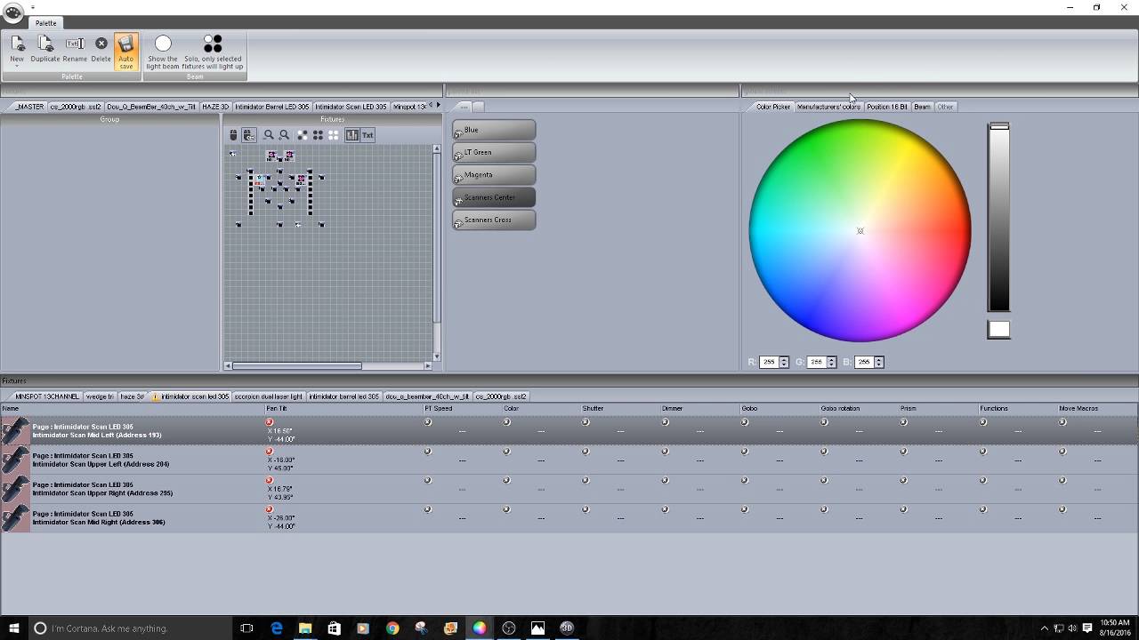 Palettes with Compushow DMX Software