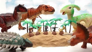 Dinosaur Eggs In Volcano Island! Dinosaur Egg Hatching For Kids 공룡 알 엄마 찾기 T-Rex