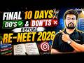 Do's & Dont's Before Last Week of RE NEET 2026 ft Yazhiniyan Sir