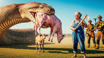 Heroic Rescue Team Saves Brave Pink Mother Cow from Giant Python’s Deadly Coils 🐮🐍