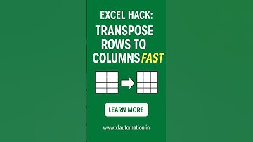 Excel Hack: Transpose Rows to Columns FAST #exceltricks #microsoft #exceltutorial