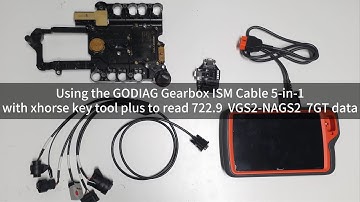 Xhorse Key Tool Plus Read 722.9 VGS2-NAGS2 7GT Data with GODIAG Gearbox ISM Cable 5 in 1 Cable