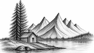 Information How to Draw a Mountain Landscape Step by Step // Mountain Scenery Drawing for beginners  Update